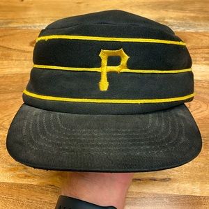Vintage 80s Pittsburgh Pirates Classic Logo Pillbox Snapback Hat